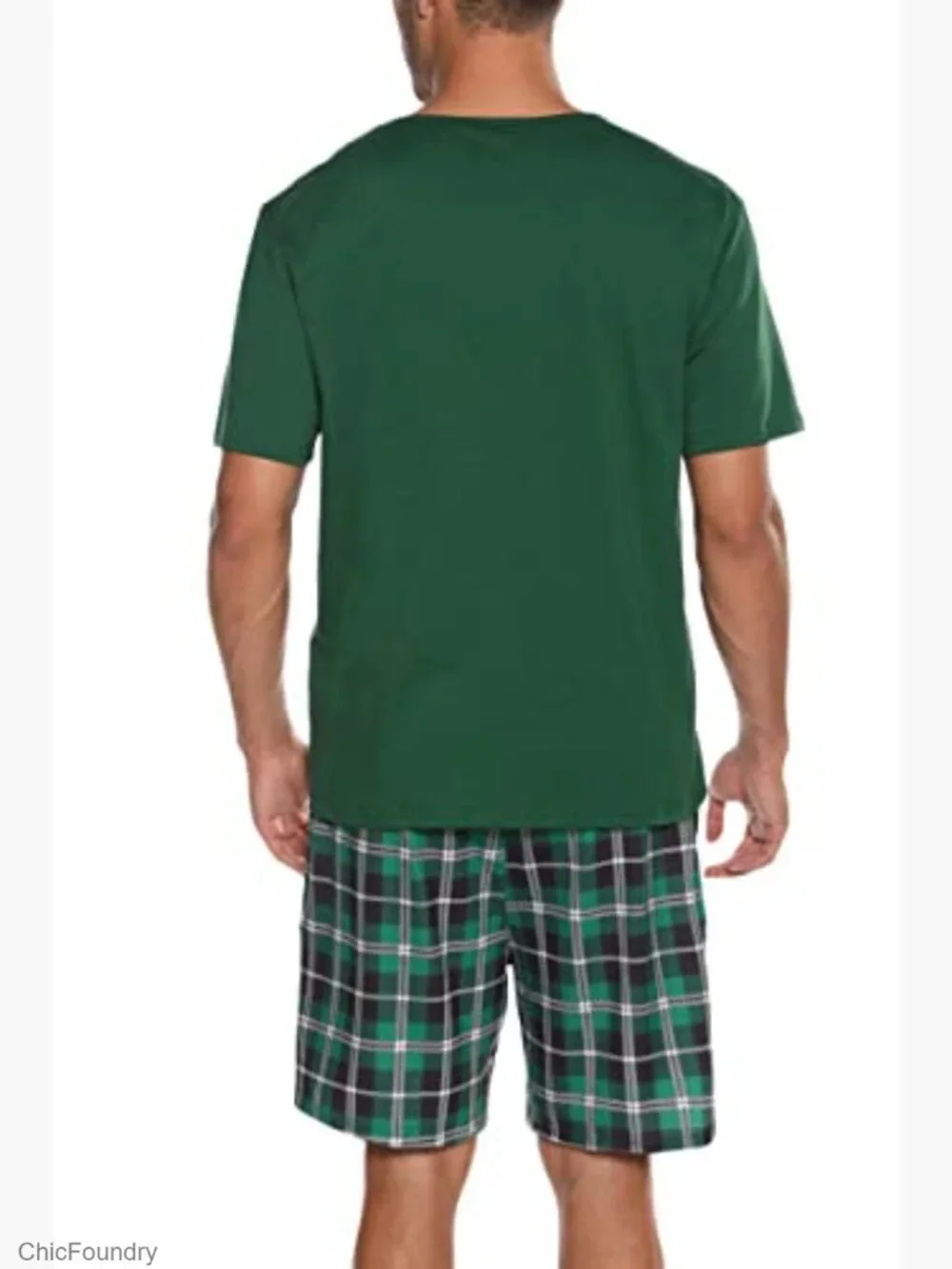 Men's Cotton Pajama Shorts Set - 2 Piece Sleepwear Lounge Set